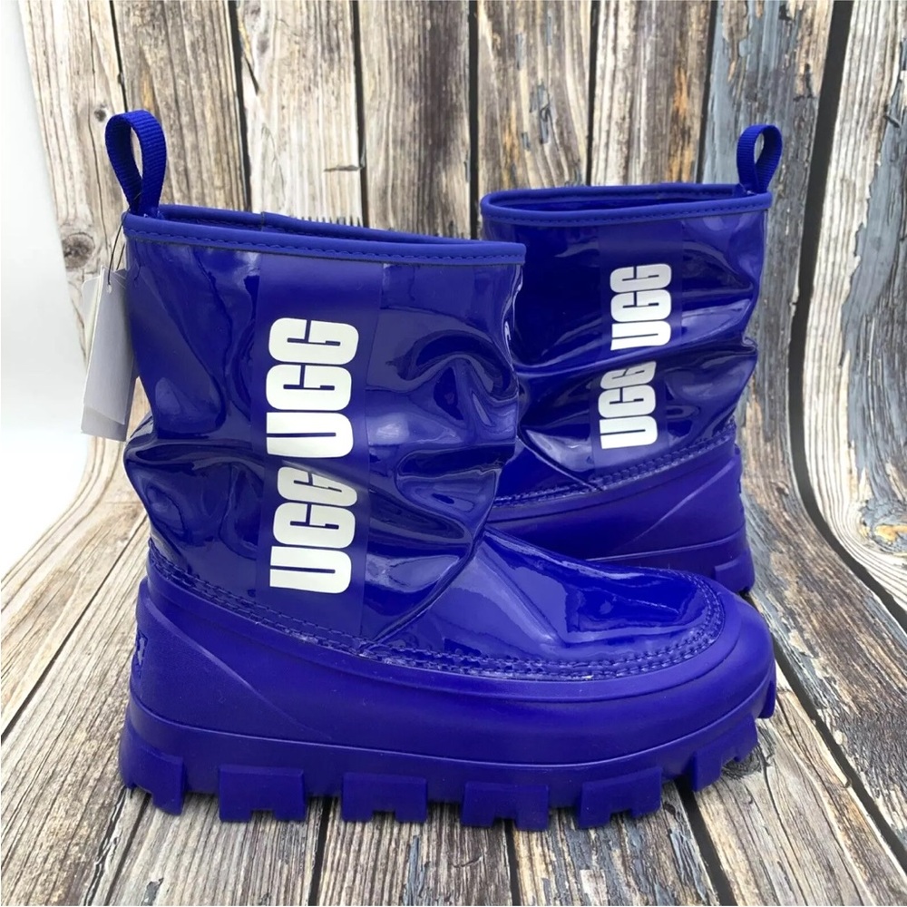 UGG Classic Brellah Rain Boot ROYAL BLUE Size 6 Waterproof Lined Mid Calf - Picture 3 of 13